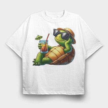 Turtle Sunglasses Cocktail, Tricou Oversize Barbati (Unisex)