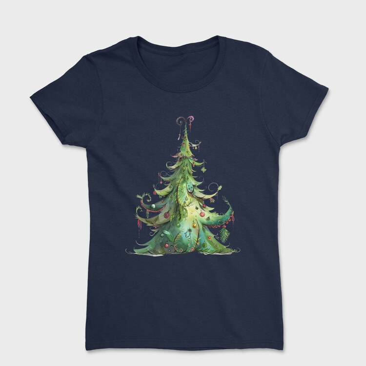 Twisted Xmas Tree Illusion, Tricou Femei