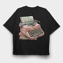 Typewriter Flowers Books, Tricou Oversize Barbati (Unisex)