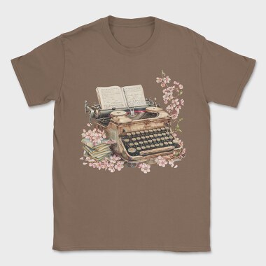 Typewriter Spring Blossoms, Tricou Barbati (Unisex)