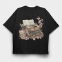 Typewriter Spring Blossoms, Tricou Oversize Barbati (Unisex)