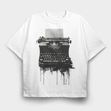 Typewriter Typing, Tricou Oversize Barbati (Unisex)
