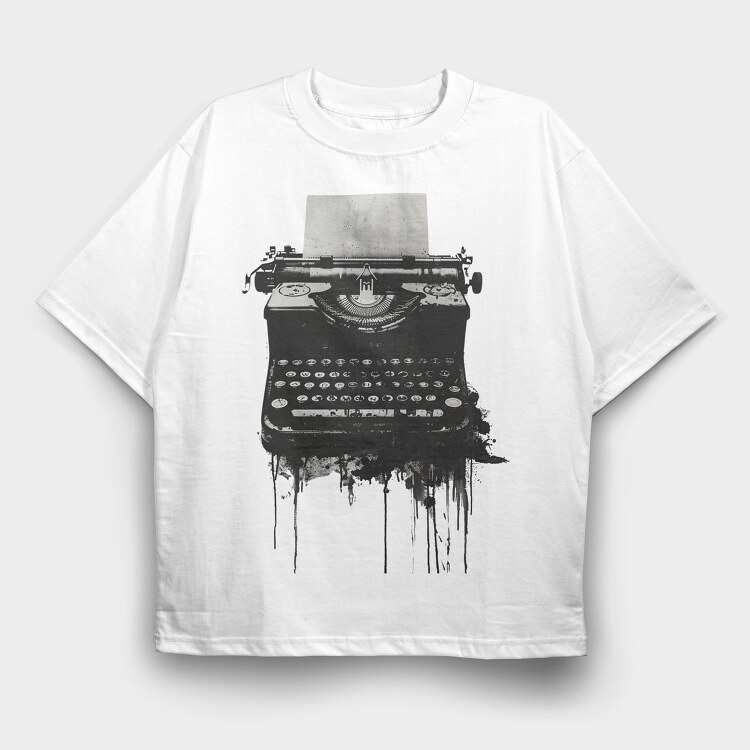 Typewriter Typing, Tricou Oversize Barbati (Unisex)