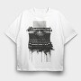 Typewriter Typing, Tricou Oversize Barbati (Unisex)