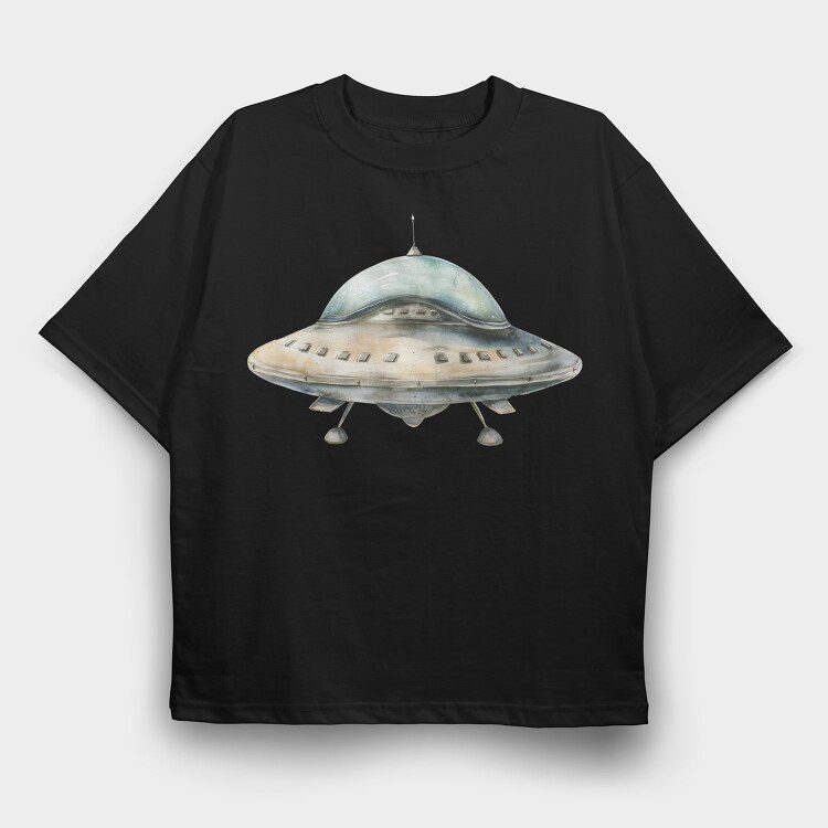 Ufo Spacecraft Art, Tricou Oversize Barbati (Unisex)