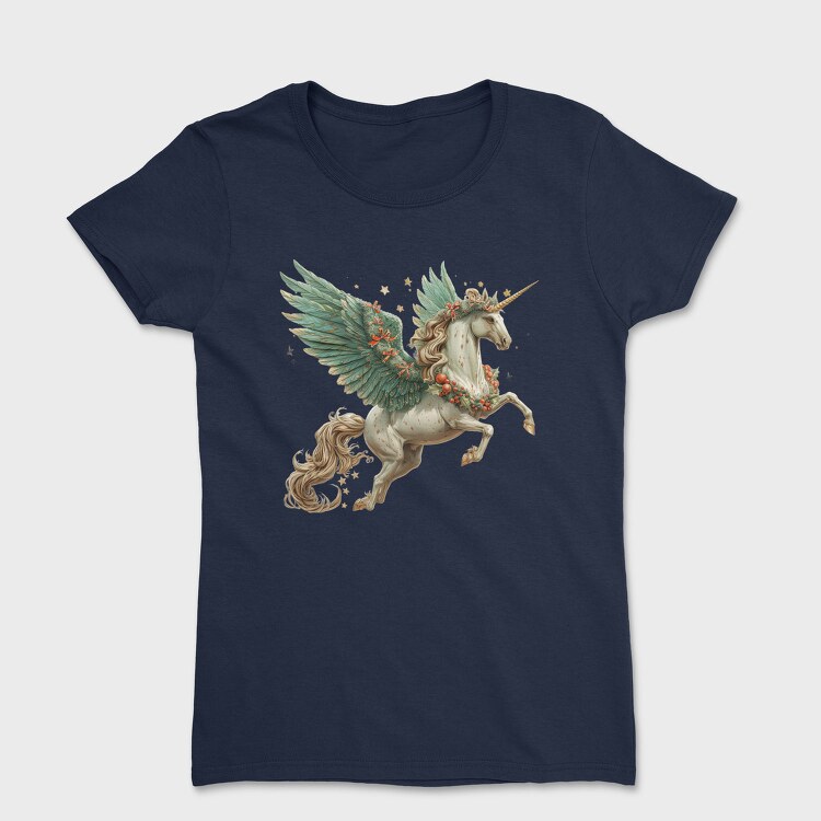 Unicorn Christmas Wreath, Tricou Femei