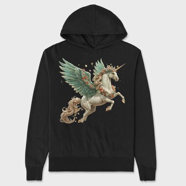 Unicorn Christmas Wreath, Hanorac Oversize Barbati (Unisex)