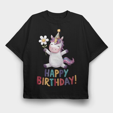 Unicorn Party Hat, Tricou Oversize Barbati (Unisex)