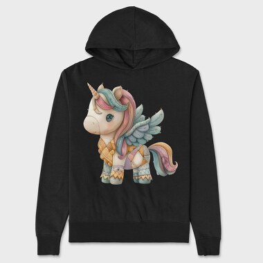 Unicorn Patchwork Mood, Hanorac Oversize Barbati (Unisex)