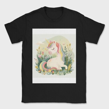 Unicorn Sleeping In Flowers, Tricou Barbati (Unisex)