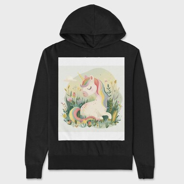 Unicorn Sleeping In Flowers, Hanorac Oversize Barbati (Unisex)