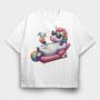 Unicorn Sunglasses Cocktail, Tricou Oversize Barbati (Unisex)