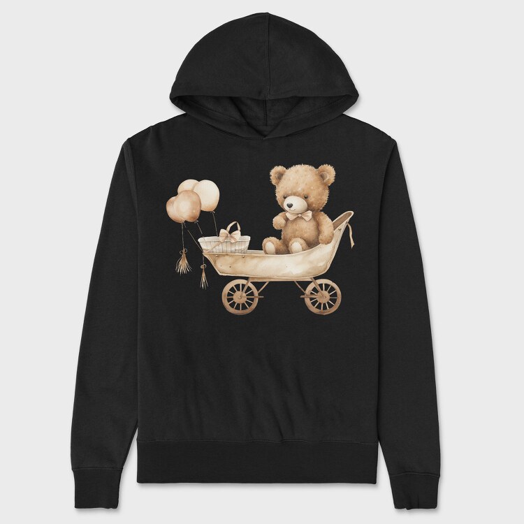 Vintage Bear Buggy, Hanorac Oversize Barbati (Unisex)