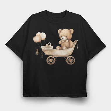 Vintage Bear Buggy, Tricou Oversize Barbati (Unisex)
