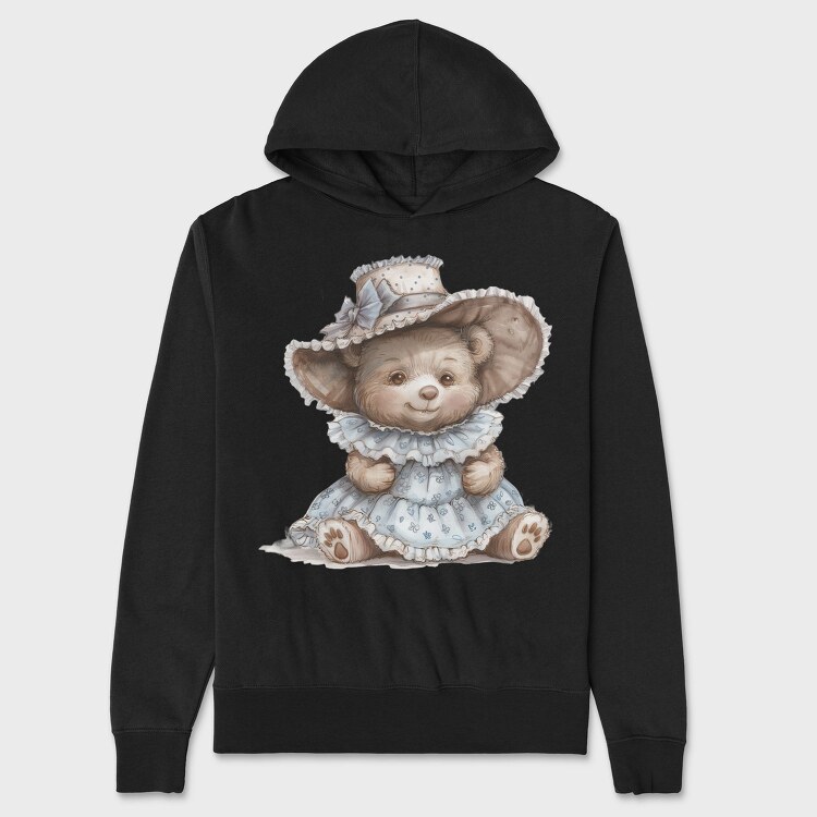 Vintage Bear Hat, Hanorac Oversize Barbati (Unisex)