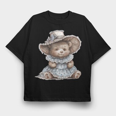 Vintage Bear Hat, Tricou Oversize Barbati (Unisex)