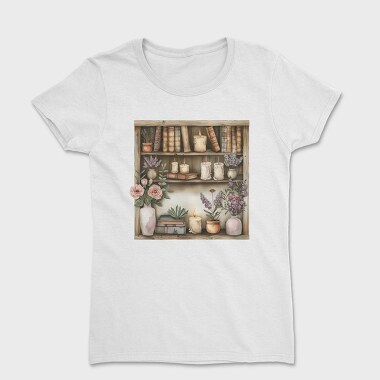 Vintage Books Flowers, Tricou Femei