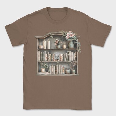 Vintage Bookshelf, Tricou Barbati (Unisex)