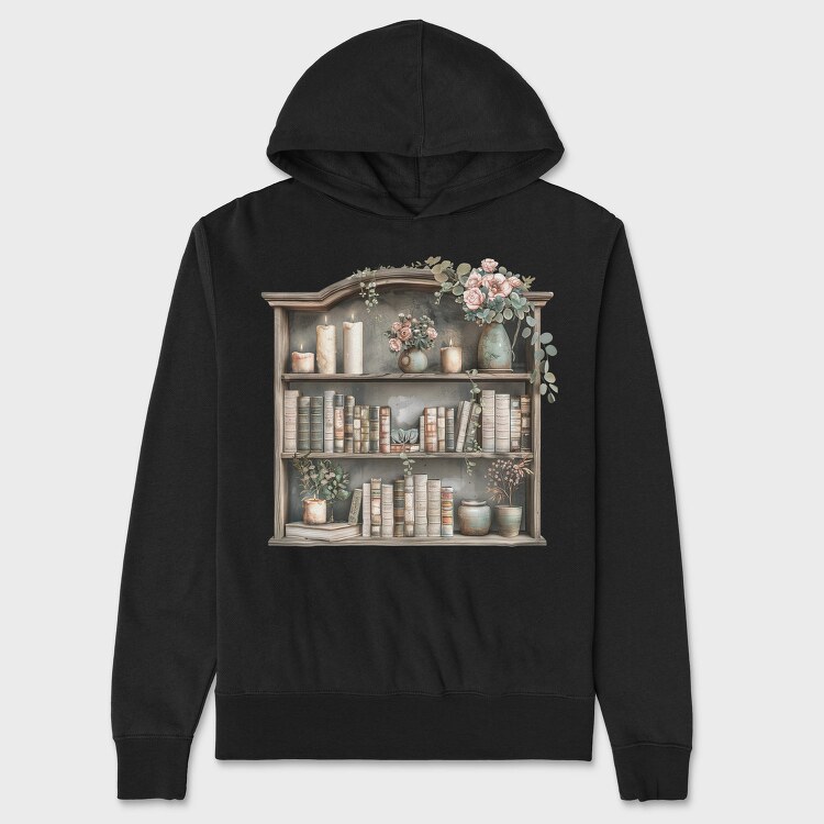Vintage Bookshelf, Hanorac Oversize Barbati (Unisex)