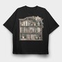 Vintage Bookshelf, Tricou Oversize Barbati (Unisex)