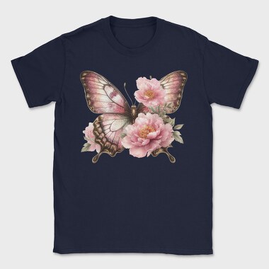 Vintage Butterfly Flowers, Tricou Barbati (Unisex)