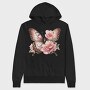 Vintage Butterfly Flowers, Hanorac Oversize Barbati (Unisex)