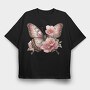 Vintage Butterfly Flowers, Tricou Oversize Barbati (Unisex)