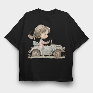 Vintage Car Girls, Tricou Oversize Barbati (Unisex)