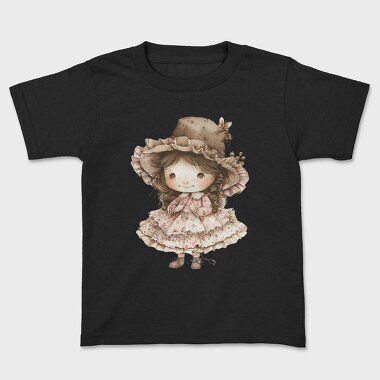 Vintage Charm Girl, Tricou Copii