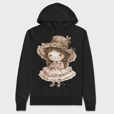 Vintage Charm Girl, Hanorac Oversize Barbati (Unisex)
