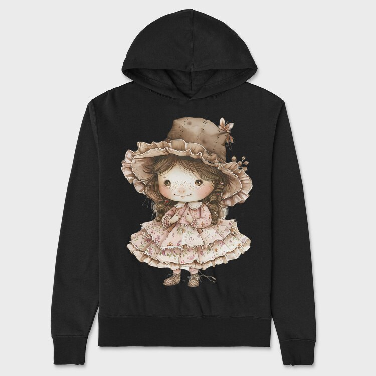 Vintage Charm Girl, Hanorac Oversize Barbati (Unisex)