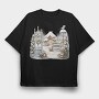 Vintage Christmas Garden, Tricou Oversize Barbati (Unisex)