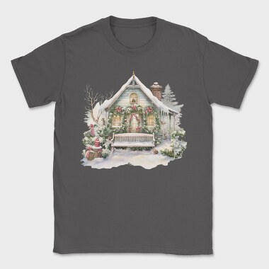 Vintage Christmas House, Tricou Barbati (Unisex)