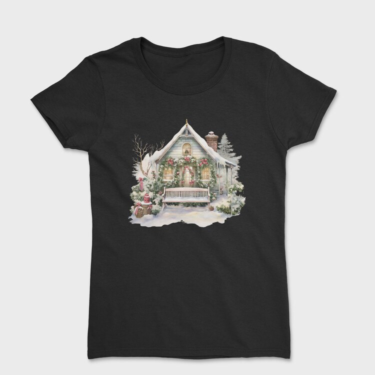 Vintage Christmas House, Tricou Femei