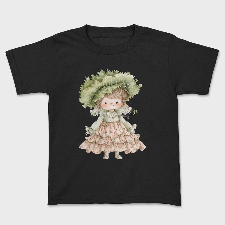 Vintage Floral Girl, Tricou Copii