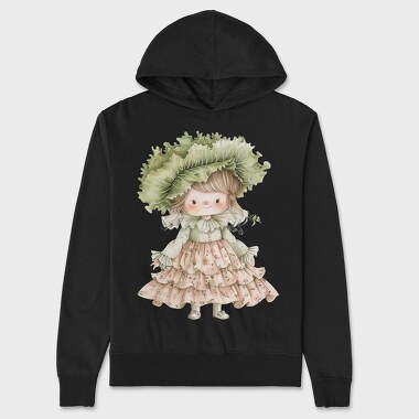 Vintage Floral Girl, Hanorac Oversize Barbati (Unisex)