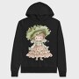 Vintage Floral Girl, Hanorac Oversize Barbati (Unisex)
