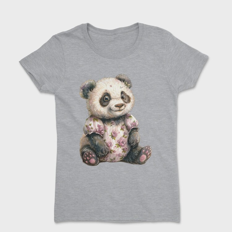 Vintage Floral Panda, Tricou Femei