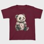 Vintage Floral Panda, Tricou Copii