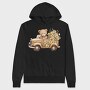 Vintage Flower Bear, Hanorac Oversize Barbati (Unisex)