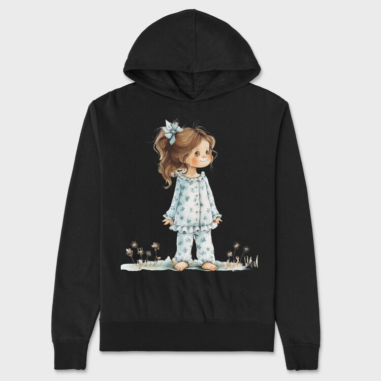 Vintage Flower Girl, Hanorac Oversize Barbati (Unisex)