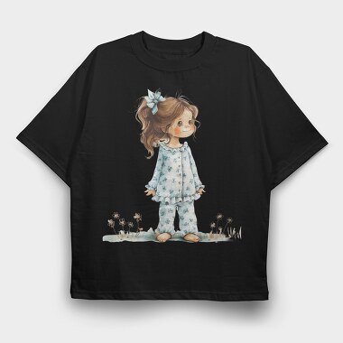 Vintage Flower Girl, Tricou Oversize Barbati (Unisex)