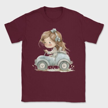 Vintage Girl Car, Tricou Barbati (Unisex)