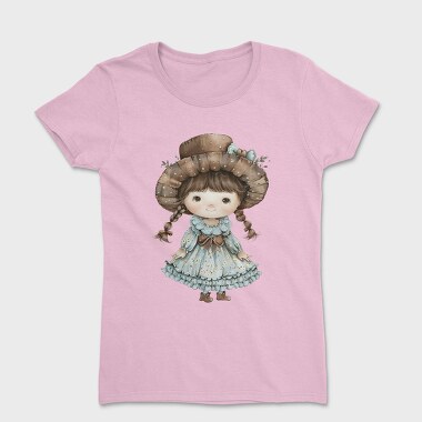 Vintage Girl Hat, Tricou Femei
