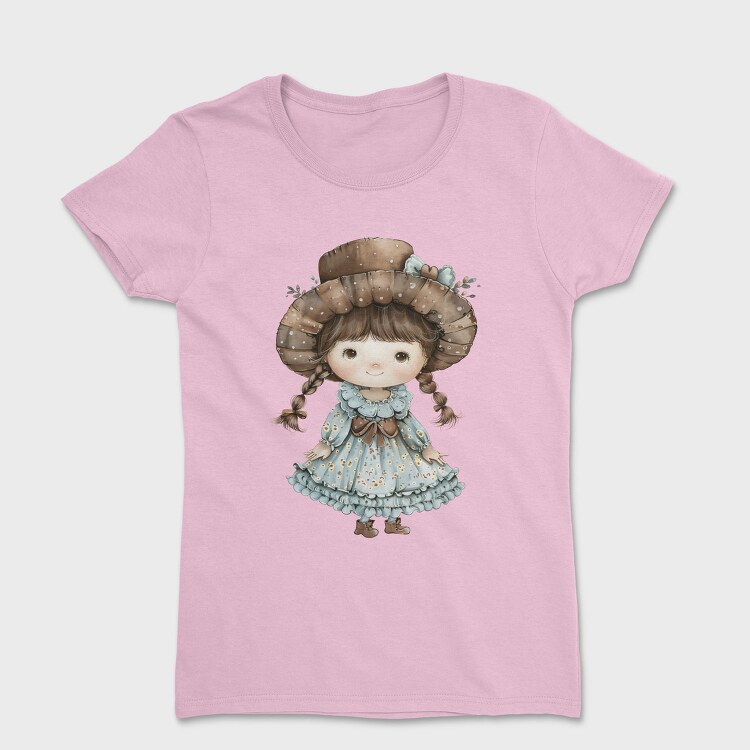 Vintage Girl Hat, Tricou Femei