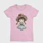 Vintage Girl Hat, Tricou Femei