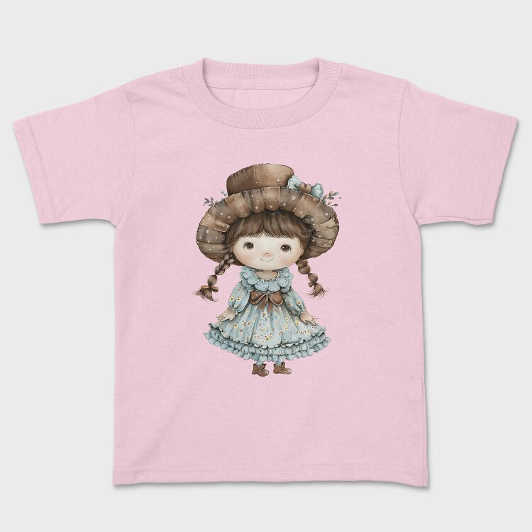 Vintage Girl Hat, Tricou Copii