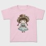 Vintage Girl Hat, Tricou Copii