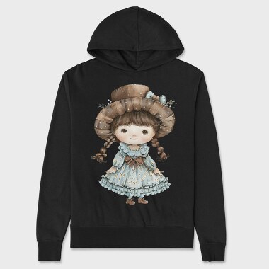Vintage Girl Hat, Hanorac Oversize Barbati (Unisex)