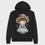 Vintage Girl Hat, Hanorac Oversize Barbati (Unisex)